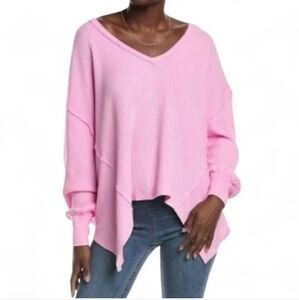 We The Free Soft Pink V-Neck Sweater